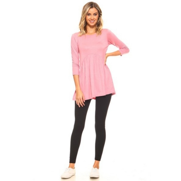 Women's Fit & Flare High Low Peplum Silhouette Top - Picture 4 of 4